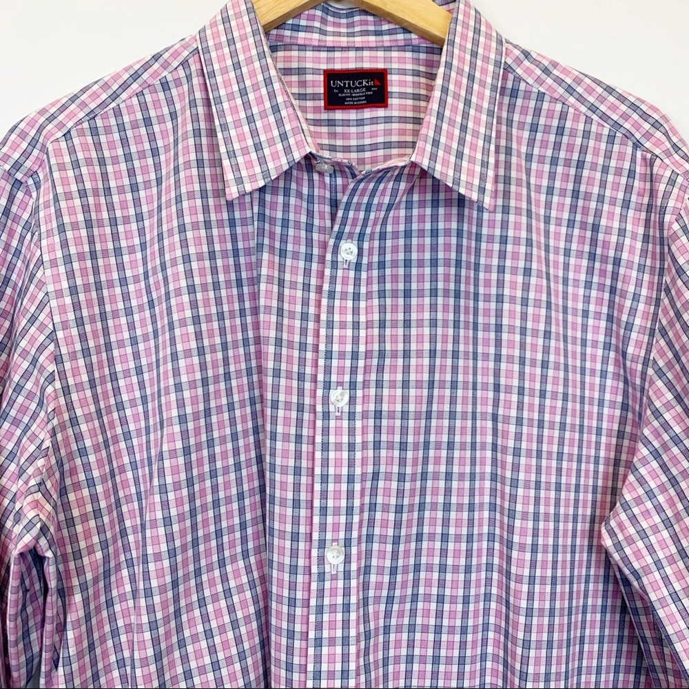 Untuckit slim fit wrinkle free checkered shirt